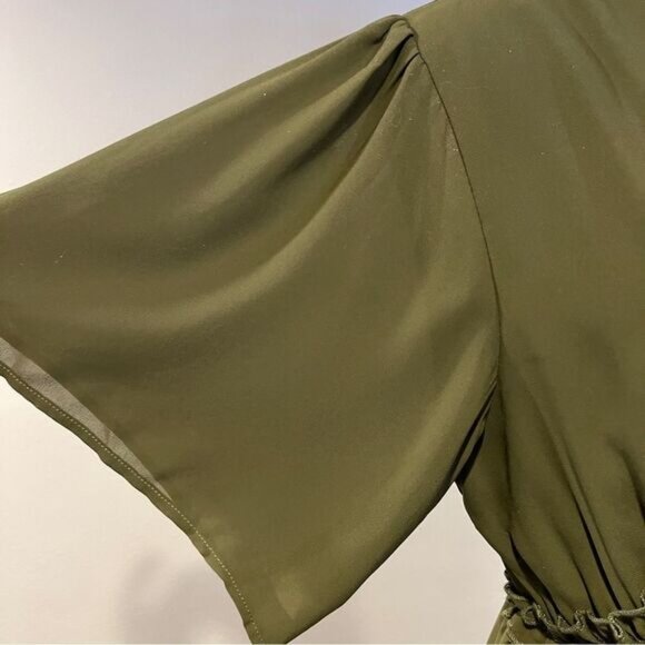 Elegant Olive Green Maxi Dress - Picture 3 of 12
